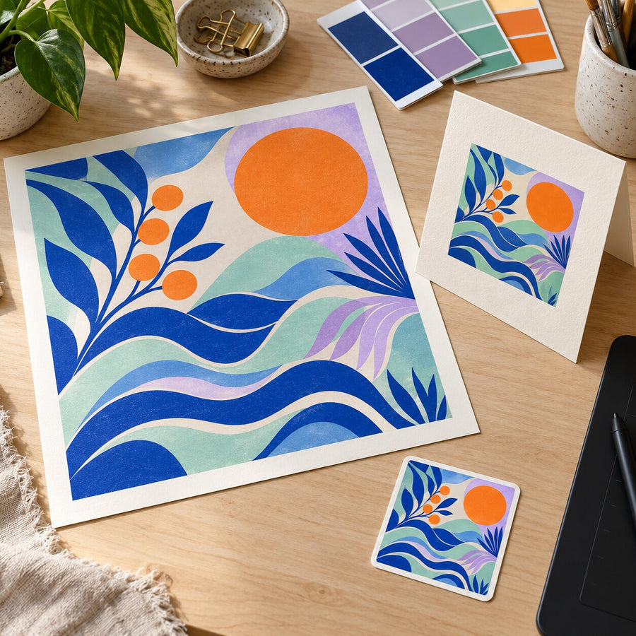Realistic example mockup for Custom Print Design
